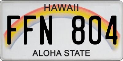 HI license plate FFN804