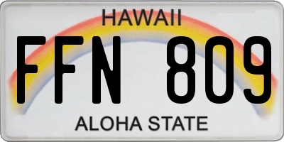 HI license plate FFN809