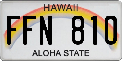 HI license plate FFN810