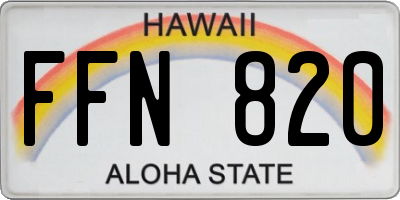 HI license plate FFN820