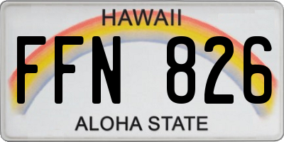 HI license plate FFN826