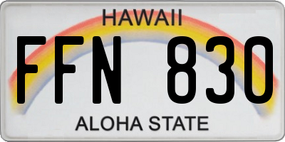HI license plate FFN830