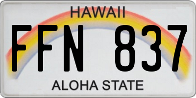 HI license plate FFN837