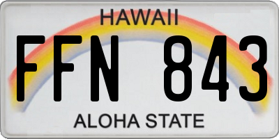 HI license plate FFN843