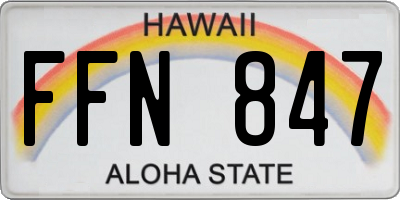 HI license plate FFN847