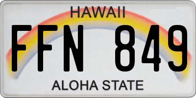 HI license plate FFN849
