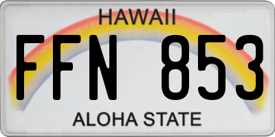 HI license plate FFN853