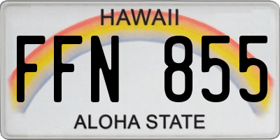 HI license plate FFN855