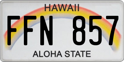 HI license plate FFN857