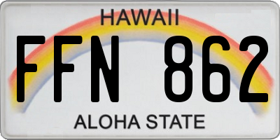 HI license plate FFN862