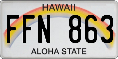 HI license plate FFN863