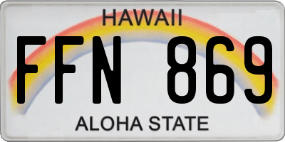 HI license plate FFN869