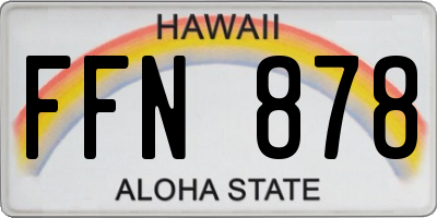 HI license plate FFN878
