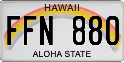 HI license plate FFN880
