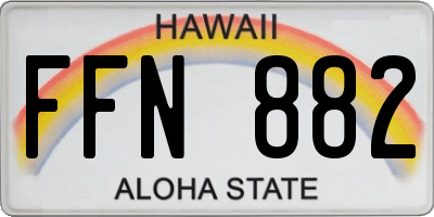 HI license plate FFN882