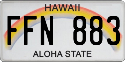 HI license plate FFN883