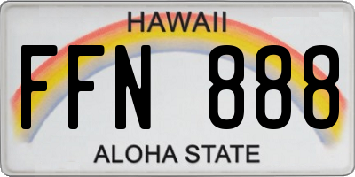 HI license plate FFN888