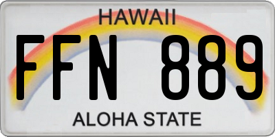 HI license plate FFN889