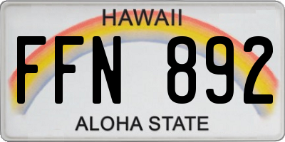 HI license plate FFN892