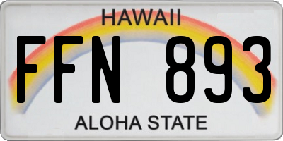 HI license plate FFN893