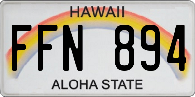 HI license plate FFN894