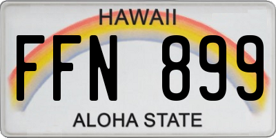 HI license plate FFN899