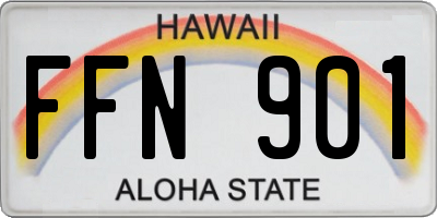 HI license plate FFN901