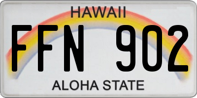 HI license plate FFN902