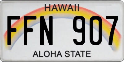 HI license plate FFN907