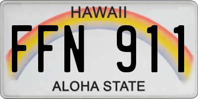 HI license plate FFN911