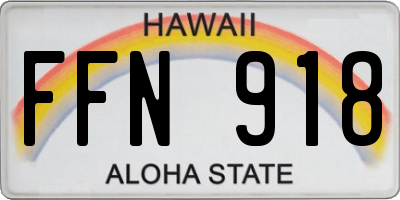 HI license plate FFN918