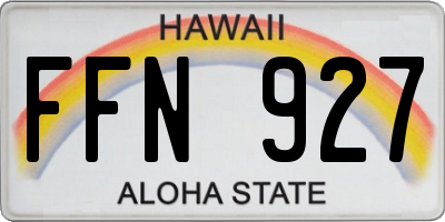 HI license plate FFN927