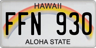 HI license plate FFN930