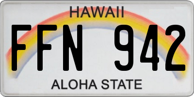 HI license plate FFN942