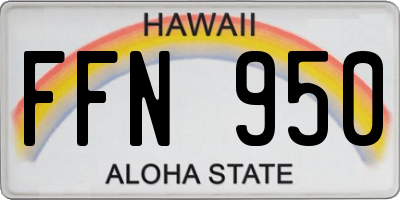 HI license plate FFN950
