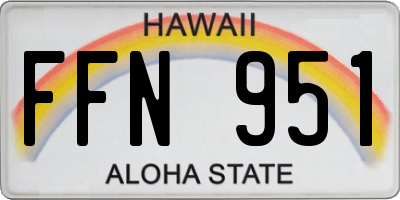 HI license plate FFN951
