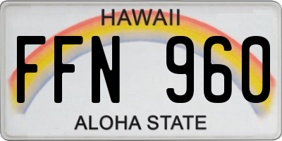 HI license plate FFN960