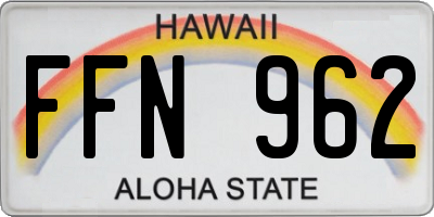 HI license plate FFN962