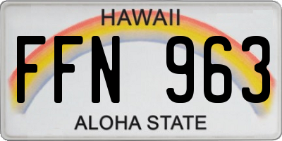 HI license plate FFN963