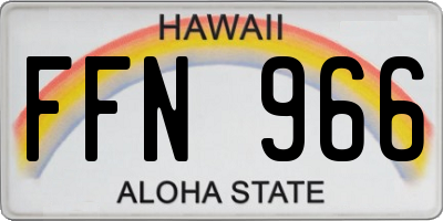 HI license plate FFN966