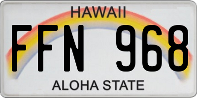 HI license plate FFN968