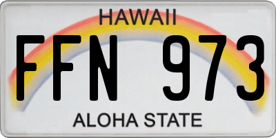 HI license plate FFN973