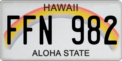 HI license plate FFN982