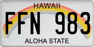 HI license plate FFN983