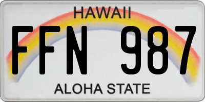 HI license plate FFN987