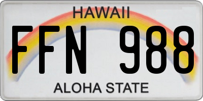 HI license plate FFN988