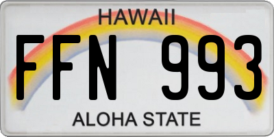 HI license plate FFN993