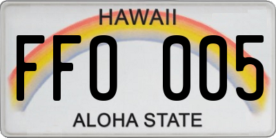 HI license plate FFO005