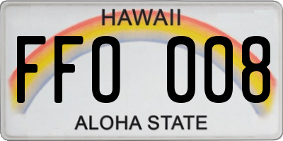 HI license plate FFO008