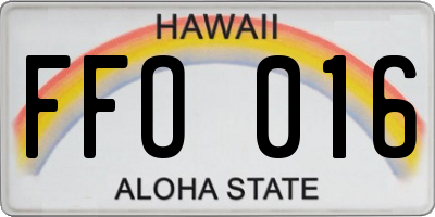 HI license plate FFO016